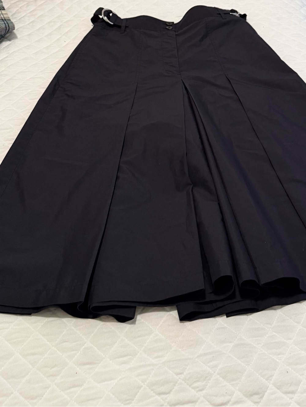 3.1 Phillip Lim Black Cotton  Pleated Culottes